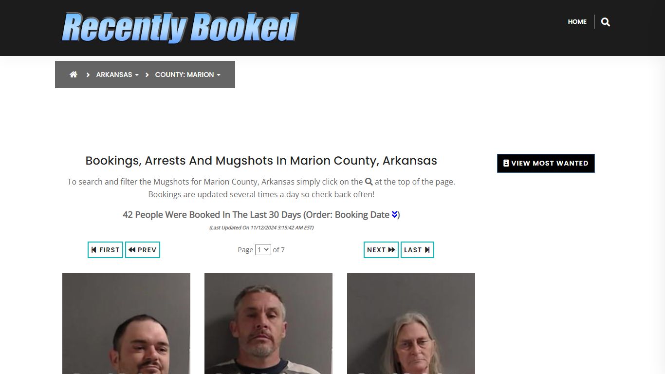 Bookings, Arrests and Mugshots in Marion County, Arkansas - Recently Booked