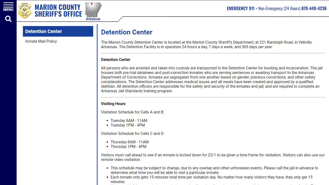 Detention Center - Marion County Sheriff AR