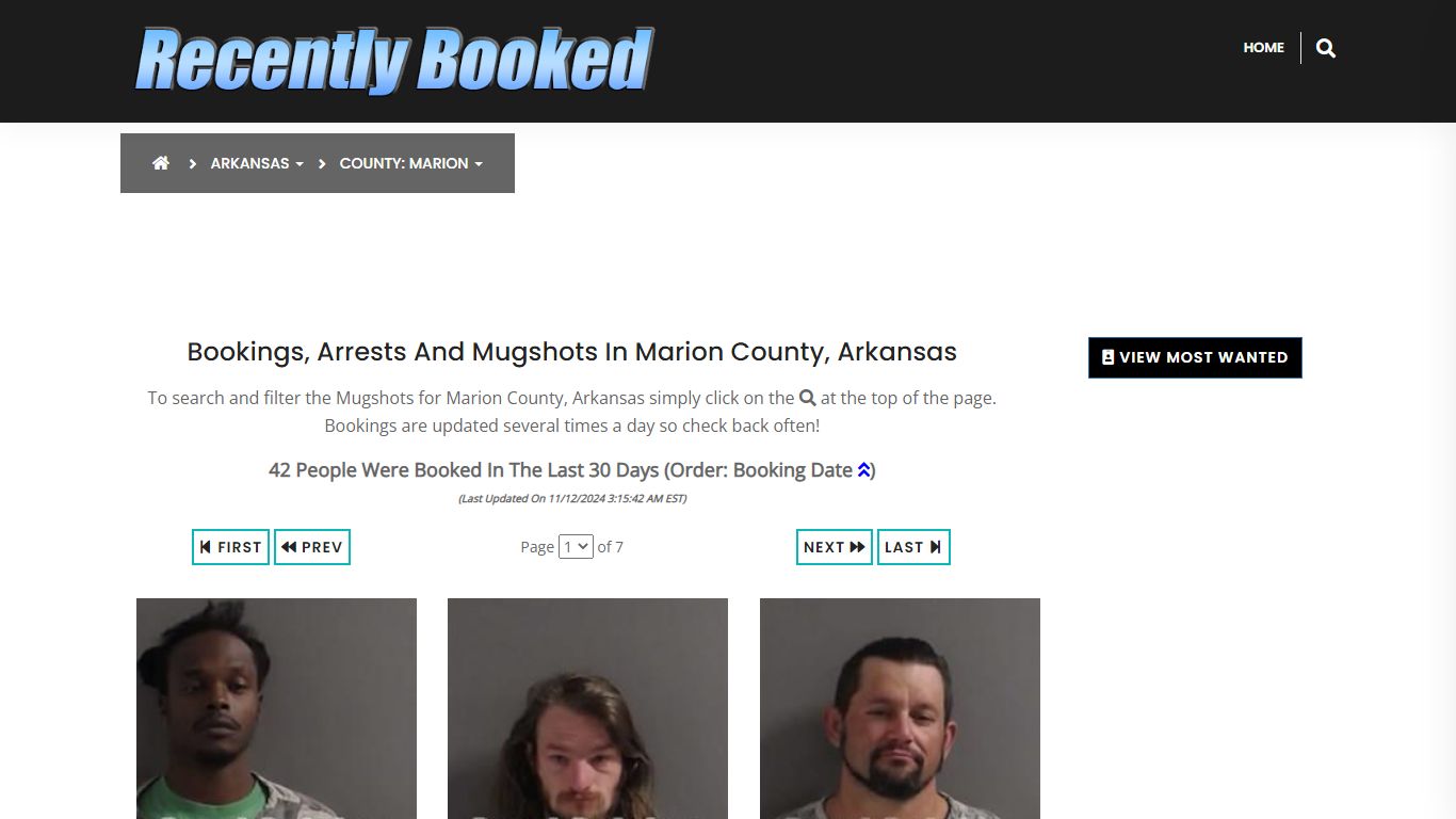 Bookings, Arrests and Mugshots in Marion County, Arkansas - Recently Booked